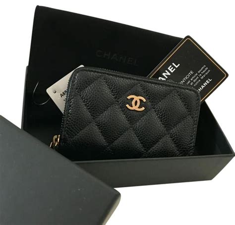 chanel 2.55 card holder|Chanel card holder zip around.